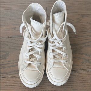 Rare off-white leather chuck taylor converse (size 6 women’s)